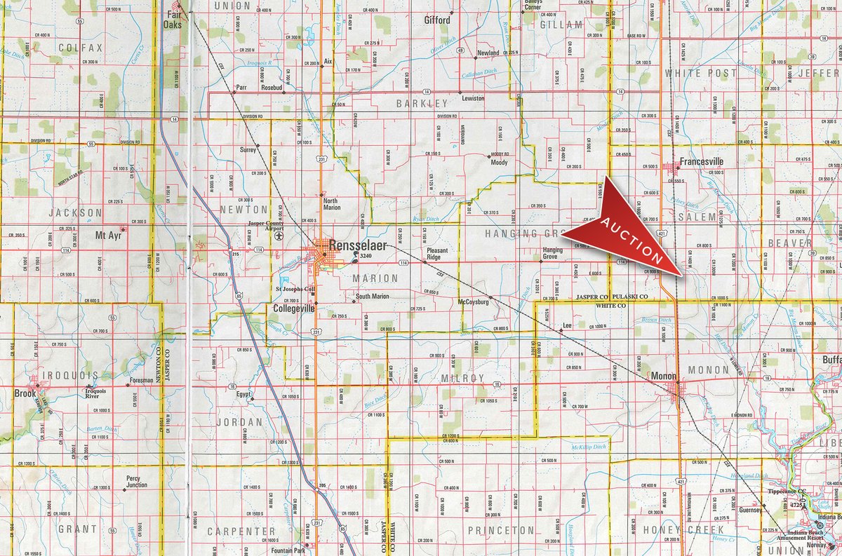 Area map - FARM EQUIPMENT AUCTION IN PULASKI COUNTY, INDIANA